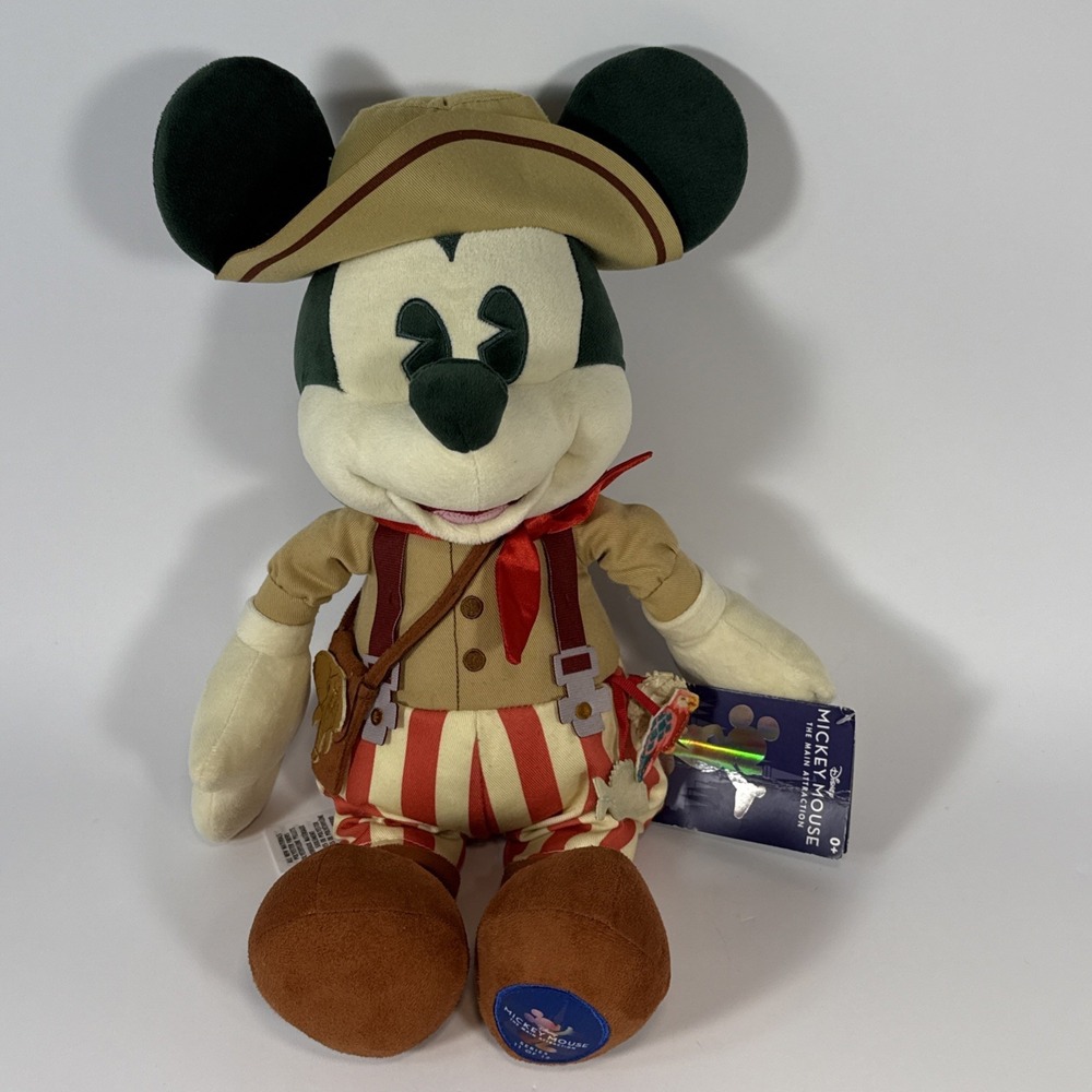 Disney World 50th Anniversary 16" Jungle Cruise Mickey Plush Toy Limited Edition